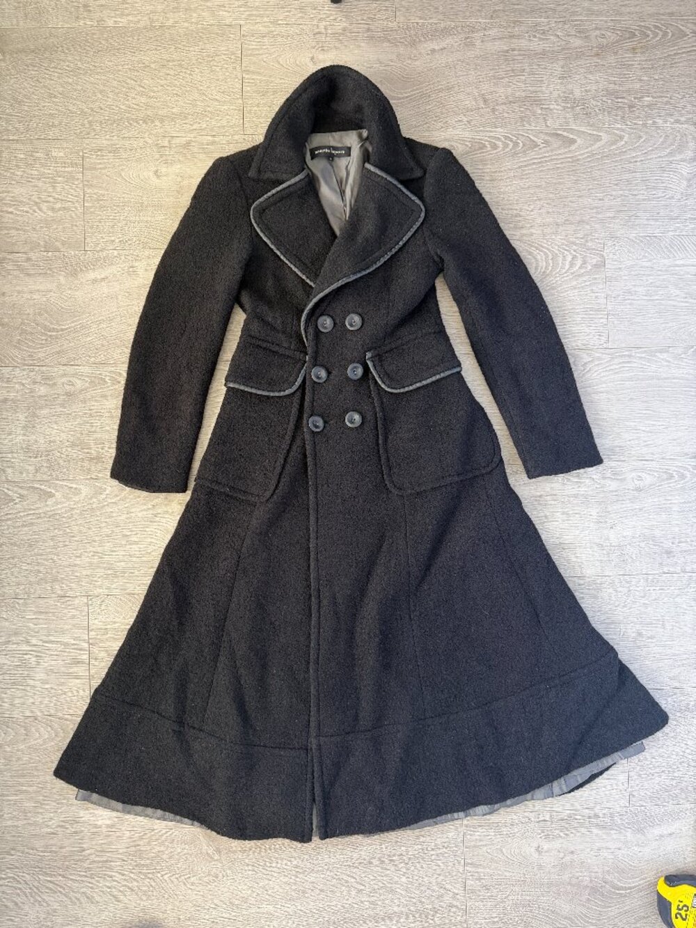 Nanette Lepore Black Wool Maxi Coat Size 0